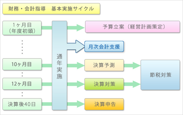 財務・会計指導　基本実施サイクル